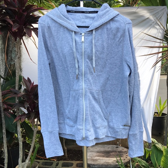 Calvin Klein Tops - Calvin Klein, Gray, Performance Hooded Sweatshirt